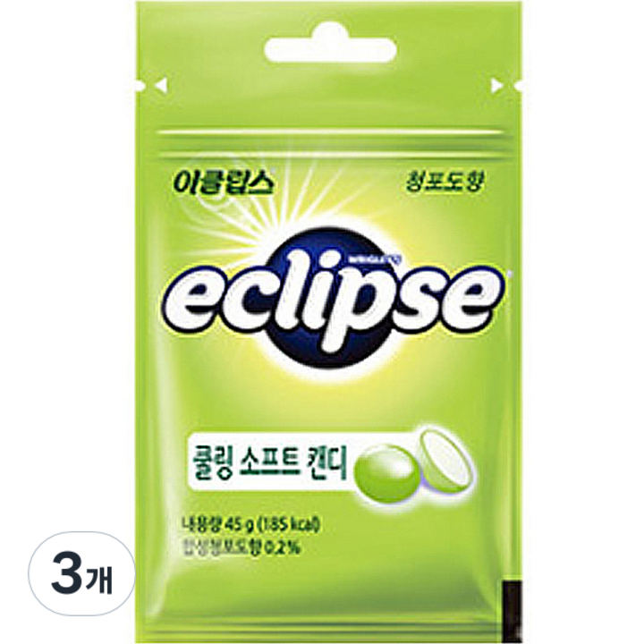 이클립스 쿨링 소프트 캔디 청포도향, 45g, 3개