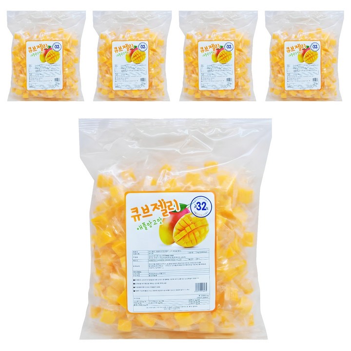 애플망고맛 큐브젤리, 1kg, 5개