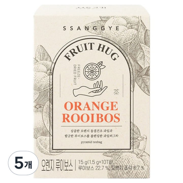 쌍계명차 과일 허그티 오렌지 루이보스, 1.5g, 10개입, 5개