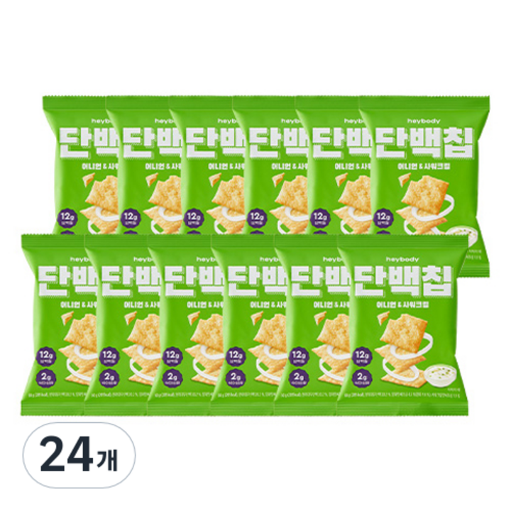 헤이바디 단백칩 어니언&사워크림, 50g, 24개