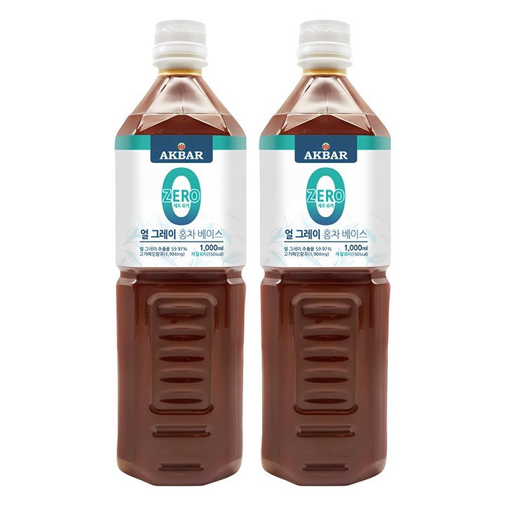 아크바 제로슈거 얼그레이 홍차 베이스, 1L, 2개
