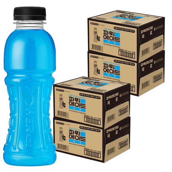 파워에이드 제로 무라벨, 355ml, 80개