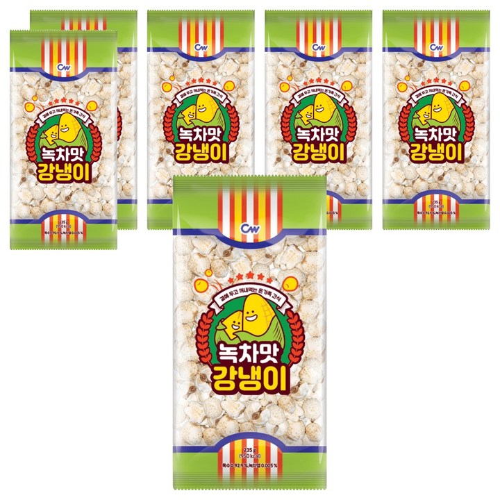 청우식품 녹차맛 강냉이, 6개, 235g