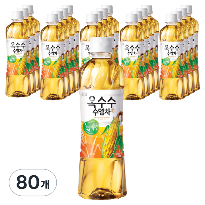 웅진 옥수수수염차 음료, 500ml, 80개