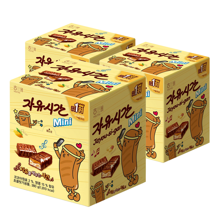 자유시간 미니 초콜릿, 380g, 3개