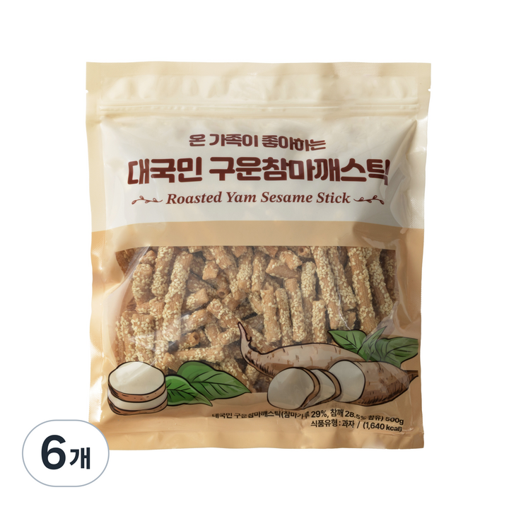대국민 구운참마깨스틱, 500g, 6개