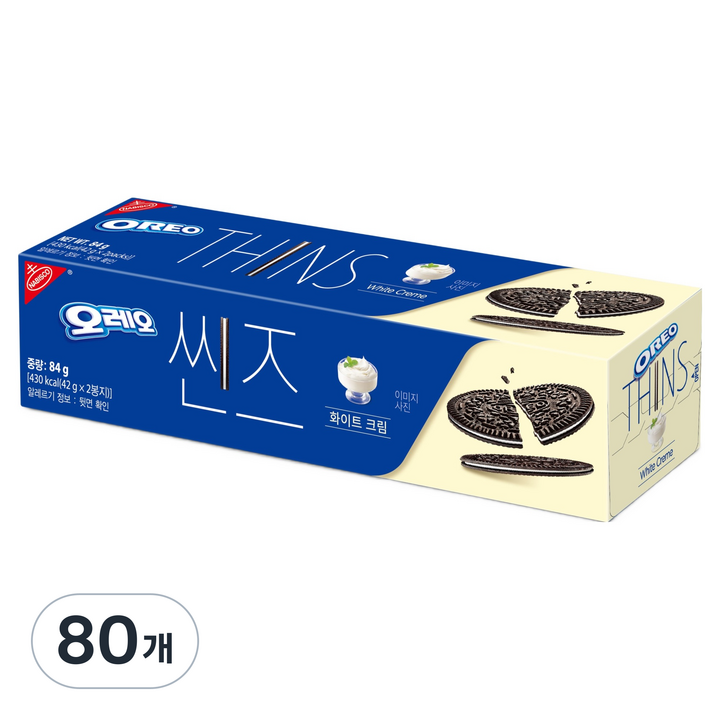 오레오 씬즈 화이트 크림, 84g, 80개