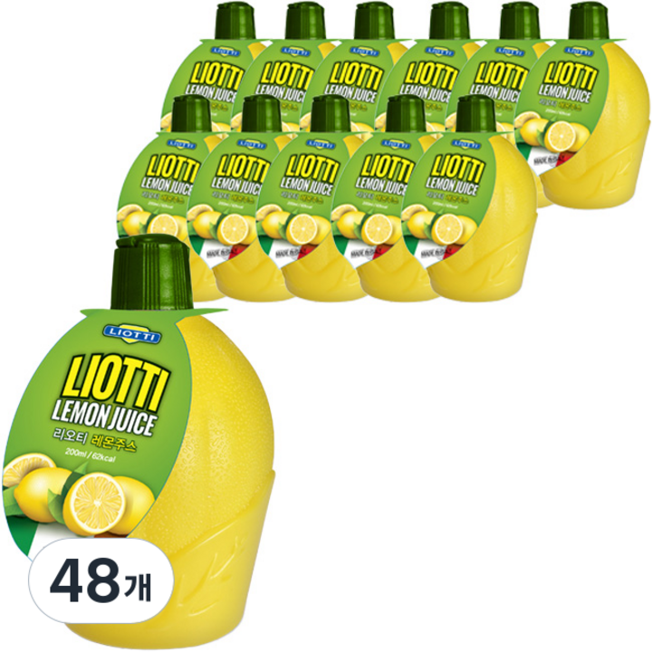 리오티 레몬주스, 200ml, 48개