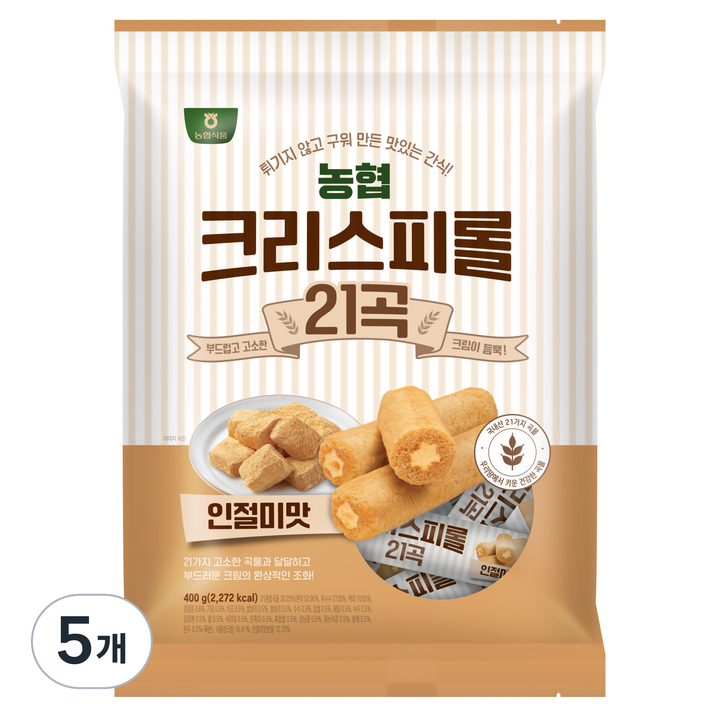 농협식품 크리스피롤 21곡 인절미맛, 400g, 5개