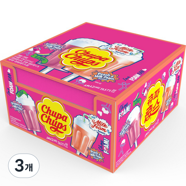 츄파춥스 크리미폼 롤리팝 45개입, 675g, 3개