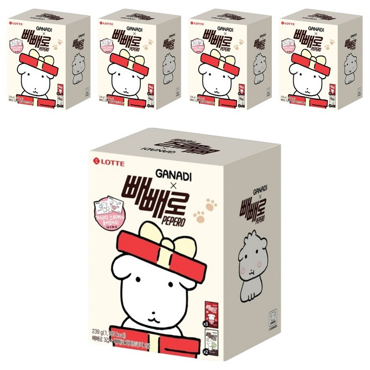 빼빼로 가나디 막대과자 5p 세트 239g, 5세트