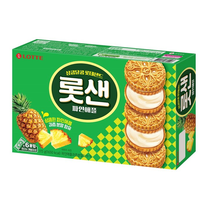롯데웰푸드 롯데샌드 파인애플, 315g, 1개