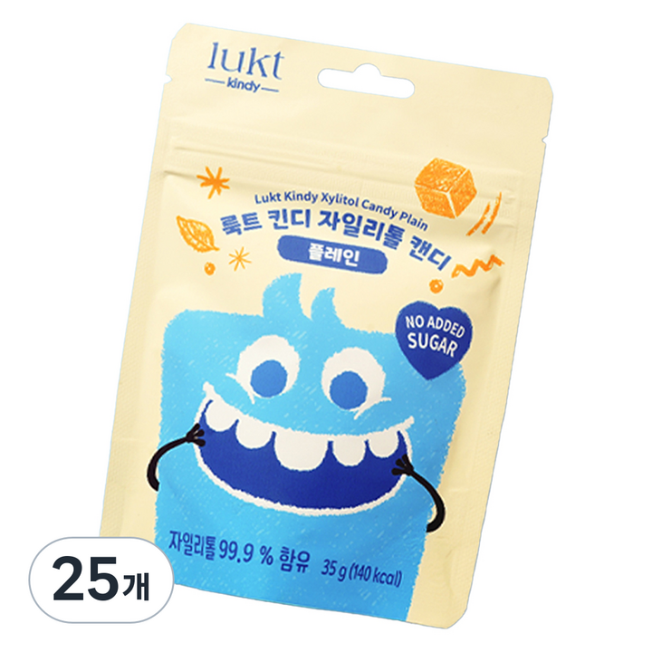 룩트 킨디 자일리톨 캔디 플레인, 35g, 25개