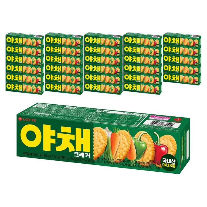 롯데웰푸드 야채크래커, 83g, 60개
