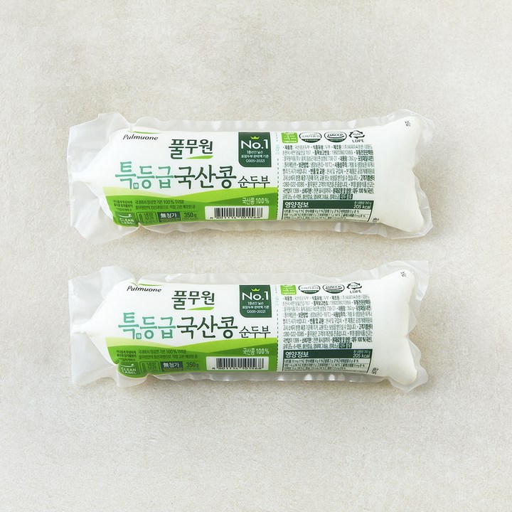 풀무원 특등급 국산콩 순두부, 350g, 2개