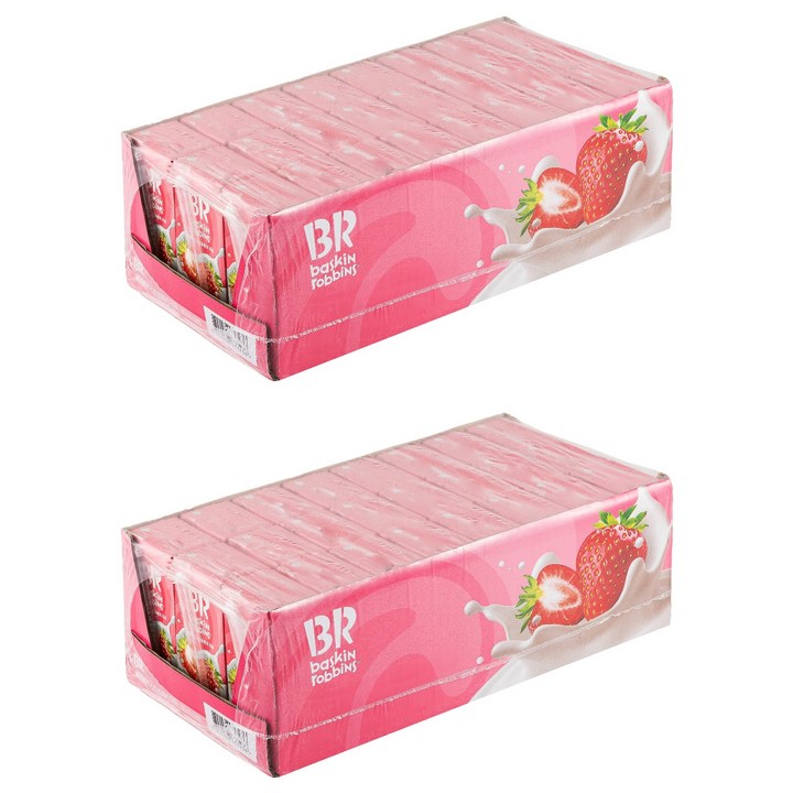 배스킨라빈스 베리베리 스트로베리 우유 24p, 190ml, 48개