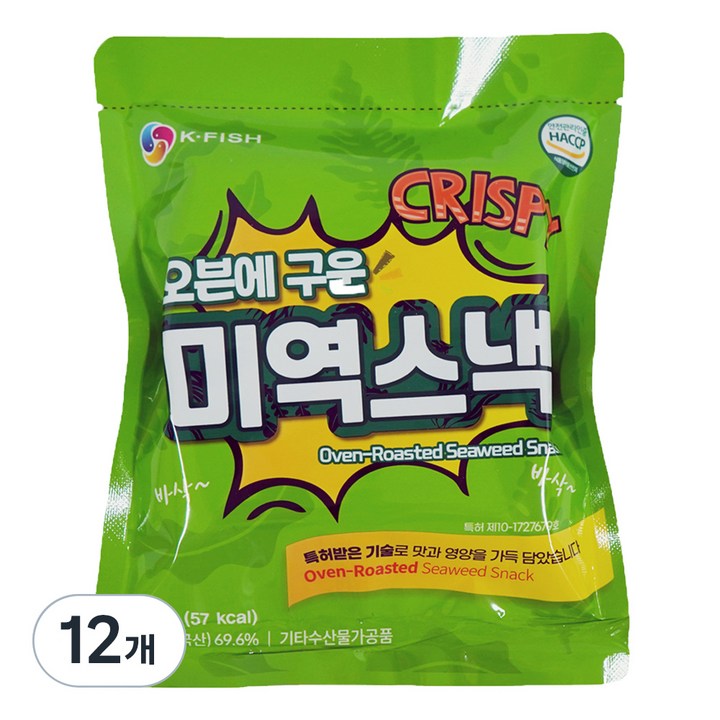 이미지 오븐에 구운 미역스낵, 15g, 12개