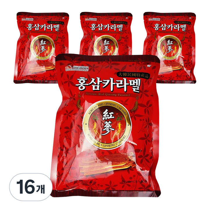 아름다운정성 홍삼 카라멜 사탕, 16개, 120g