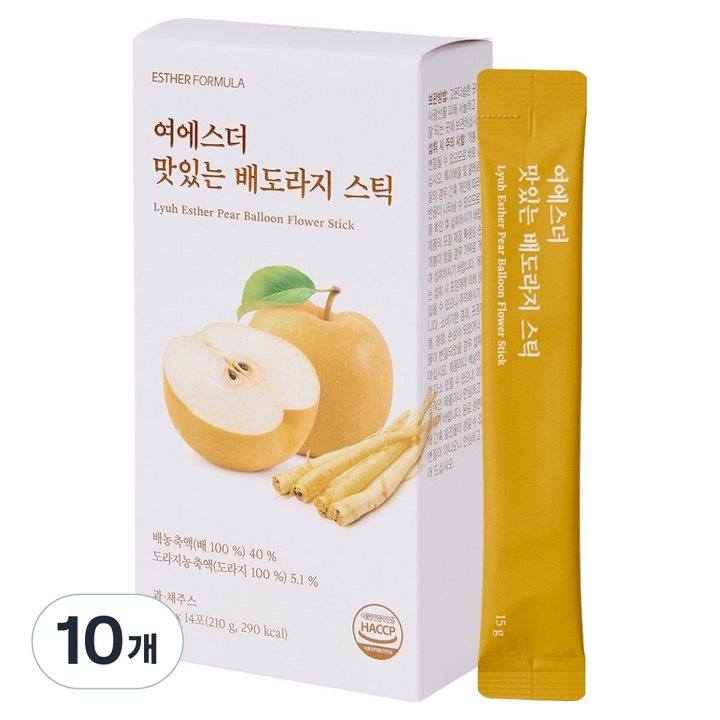 에스더포뮬러 여에스더 맛있는 배도라지 스틱, 210g, 10개