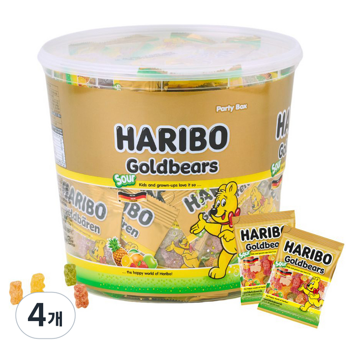 하리보 골드베어 사우어 젤리 55개입, 870g, 4개