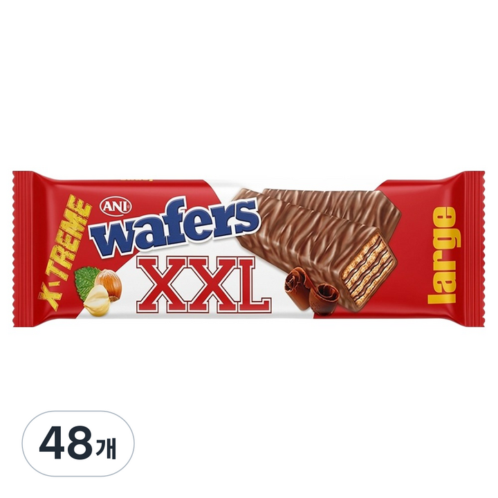 애니 엑스엑스엘 코코아 헤이즐넛크림 웨이퍼, 48개, 50g