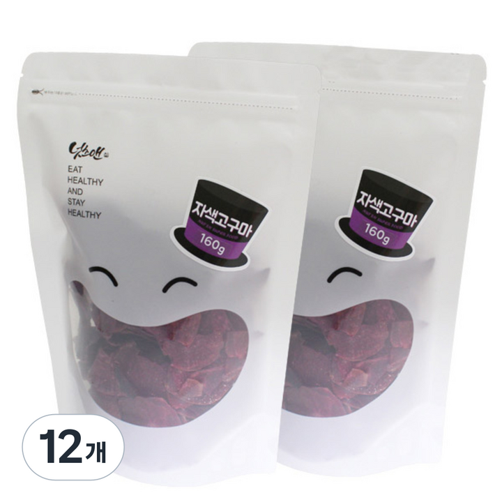 넛츠앤 지퍼팩 자색고구마 칩, 12개, 160g