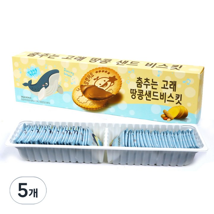 춤추는 고래 땅콩 샌드 비스킷, 5개, 390g