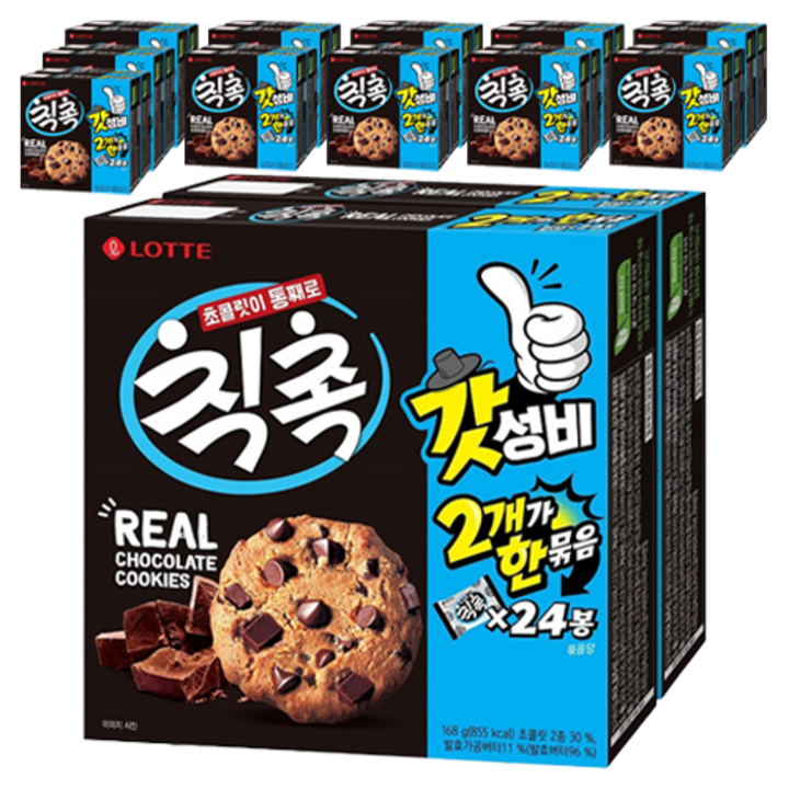 롯데웰푸드 칙촉 오리지널 과자쿠키 세트, 168g, 48개