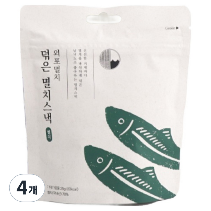거제도외포멸치 덖은 멸치 스낵, 4개, 25g