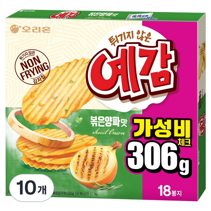 오리온 예감 볶은양파 18p, 306g, 10개