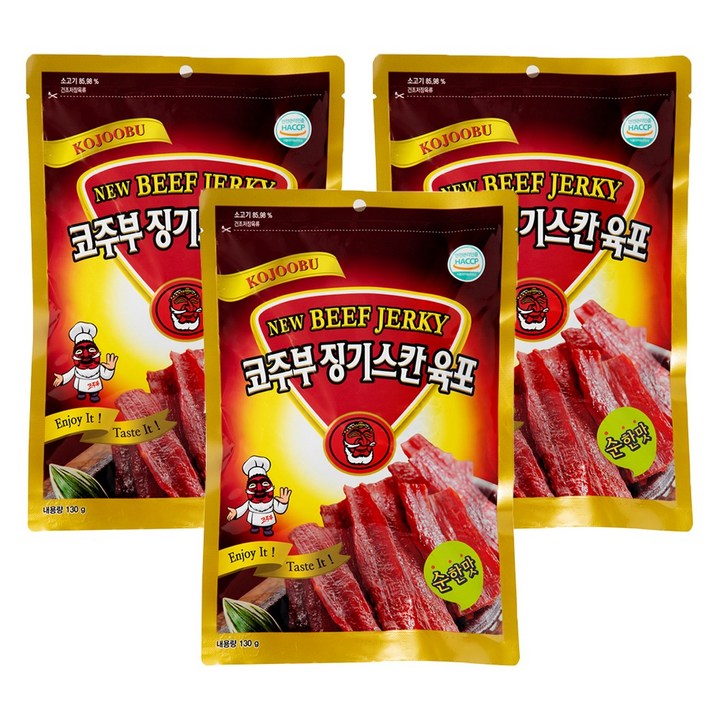 코주부 징기스칸 육포 순한맛, 130g, 3개