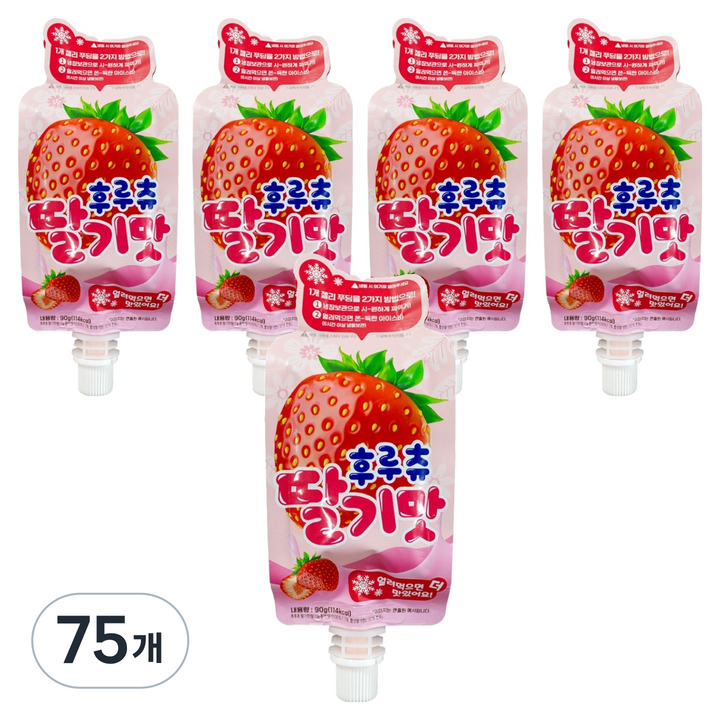 얼려먹는 후루츄 젤리 딸기맛, 75개, 90g