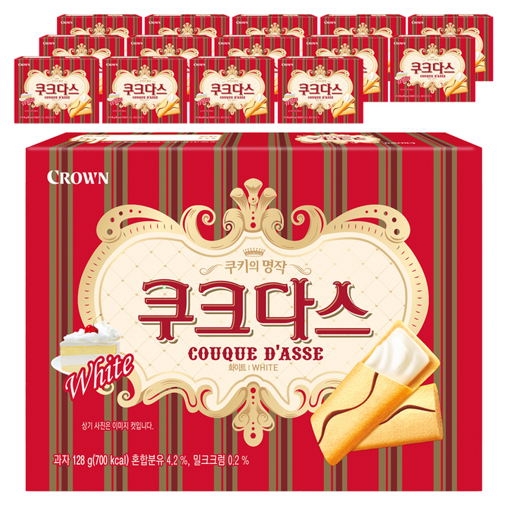 크라운 쿠크다스 화이트, 128g, 15개
