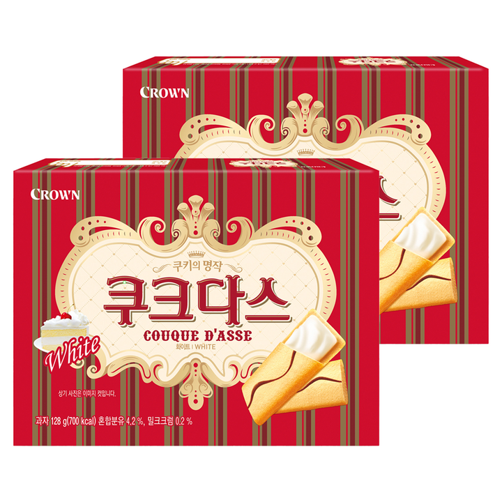 크라운 쿠크다스 화이트토르테, 128g, 2개