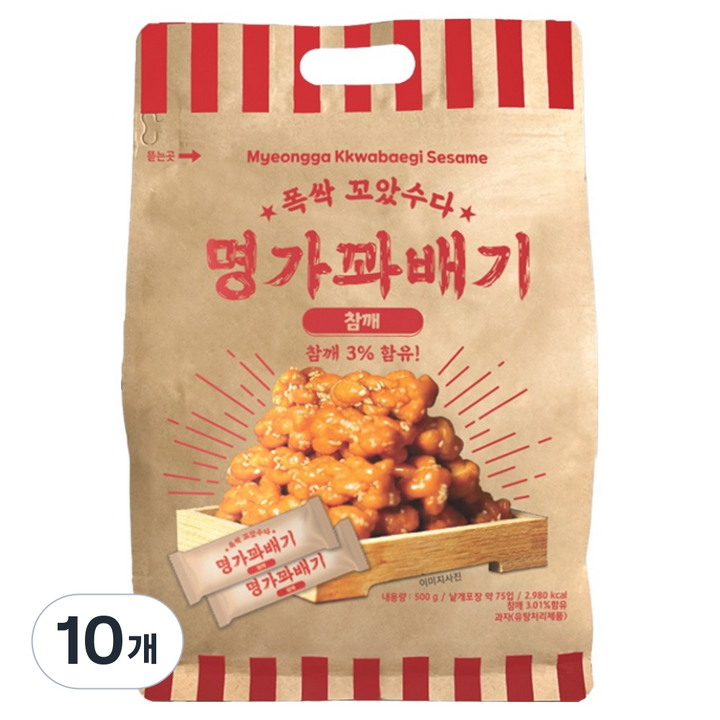 명가꽈배기 참깨, 500g, 10개