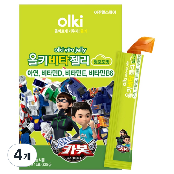 올키 비타젤리 청포도맛 15p, 225g, 4개