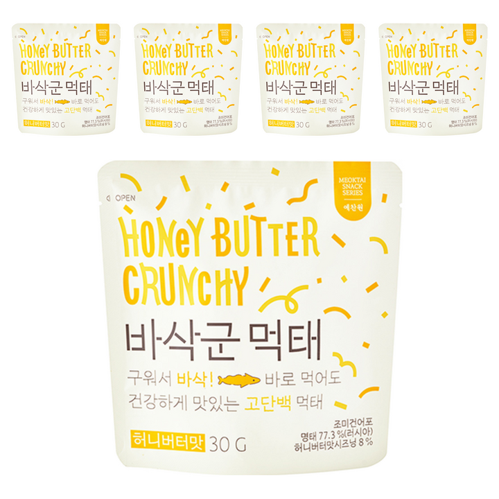예찬원 바삭군 먹태 허니버터맛, 30g, 5개
