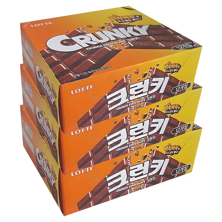 롯데웰푸드 크런키 초콜릿, 34g, 36개