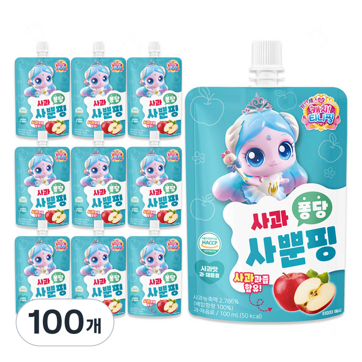 리더스인팜 캐치티니핑 사과 퐁당 사뿐핑, 100개, 100ml