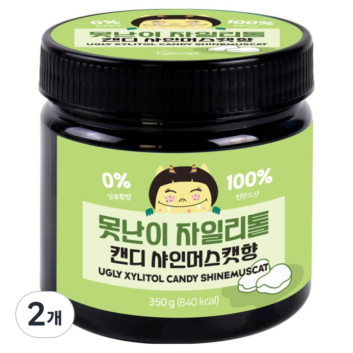 우리가스토리 못난이 자일리톨 캔디 샤인머스캣향, 2개, 350g
