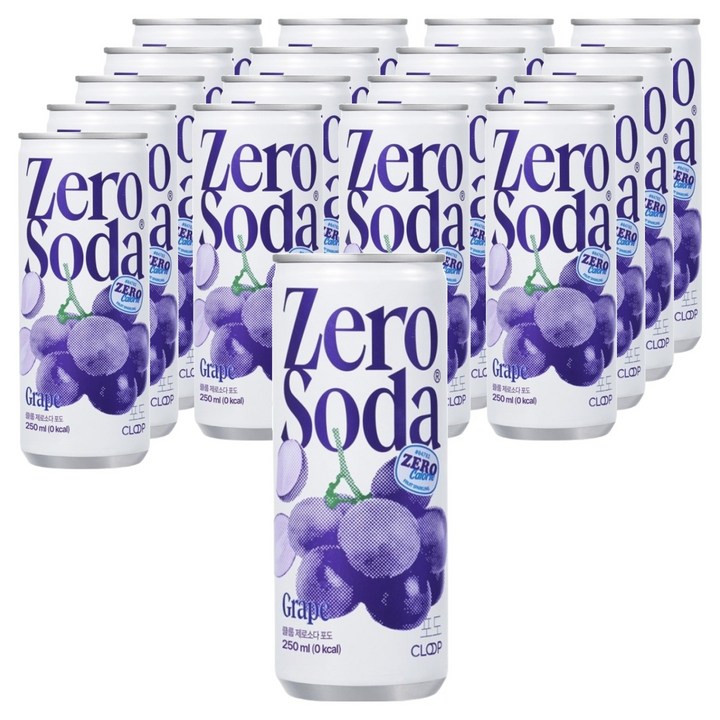클룹 제로소다 포도, 250ml, 18개