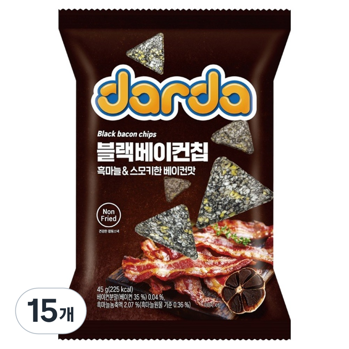다르다 블랙베이컨칩, 45g, 15개
