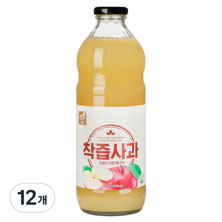 맑은농장 착즙 사과, 1L, 12개