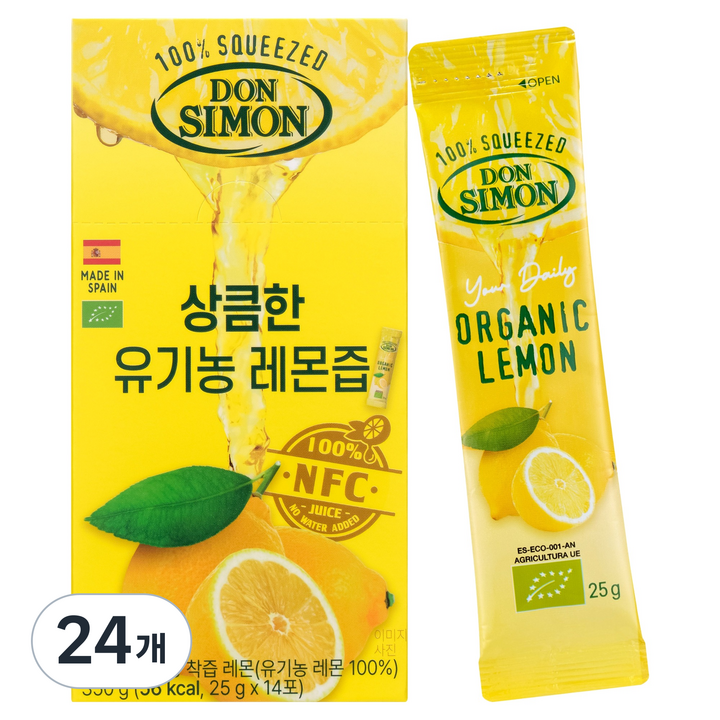 돈시몬 유기농 착즙 레몬즙, 25g, 336개