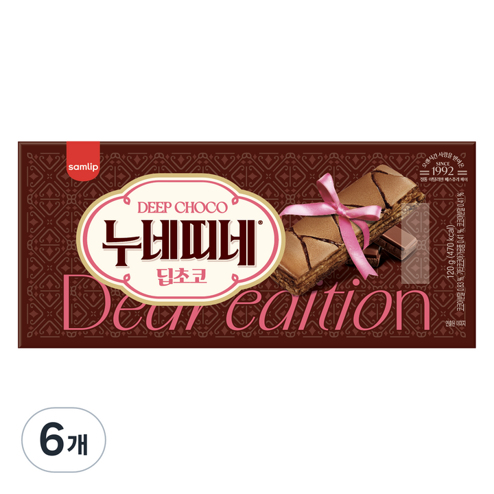누네띠네 삼립 딥초코 디어에디션, 120g, 6개