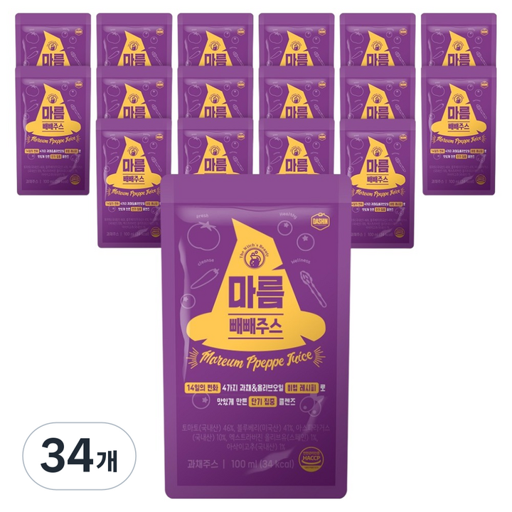 다신 마름 빼빼주스, 100ml, 34개