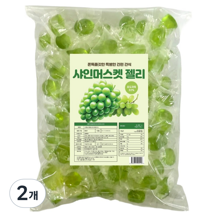 포도과육 32% 샤인머스켓 젤리, 1kg, 2개