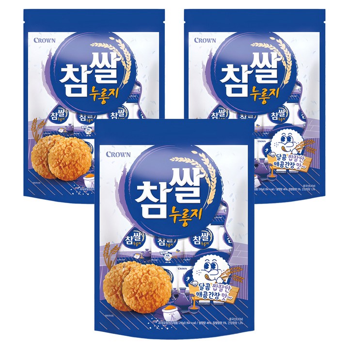 크라운 참쌀 누룽지, 216g, 3개