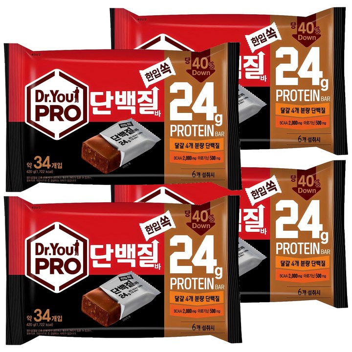 닥터유 프로 한입쏙 단백질바, 420g, 4개