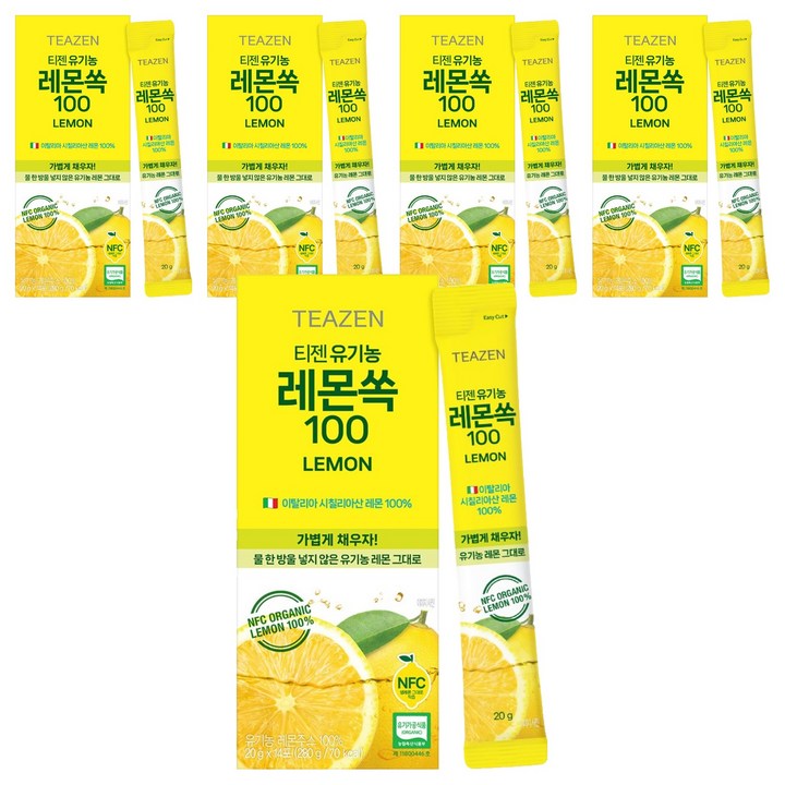 티젠 유기농 레몬쏙 100, 70개, 20g